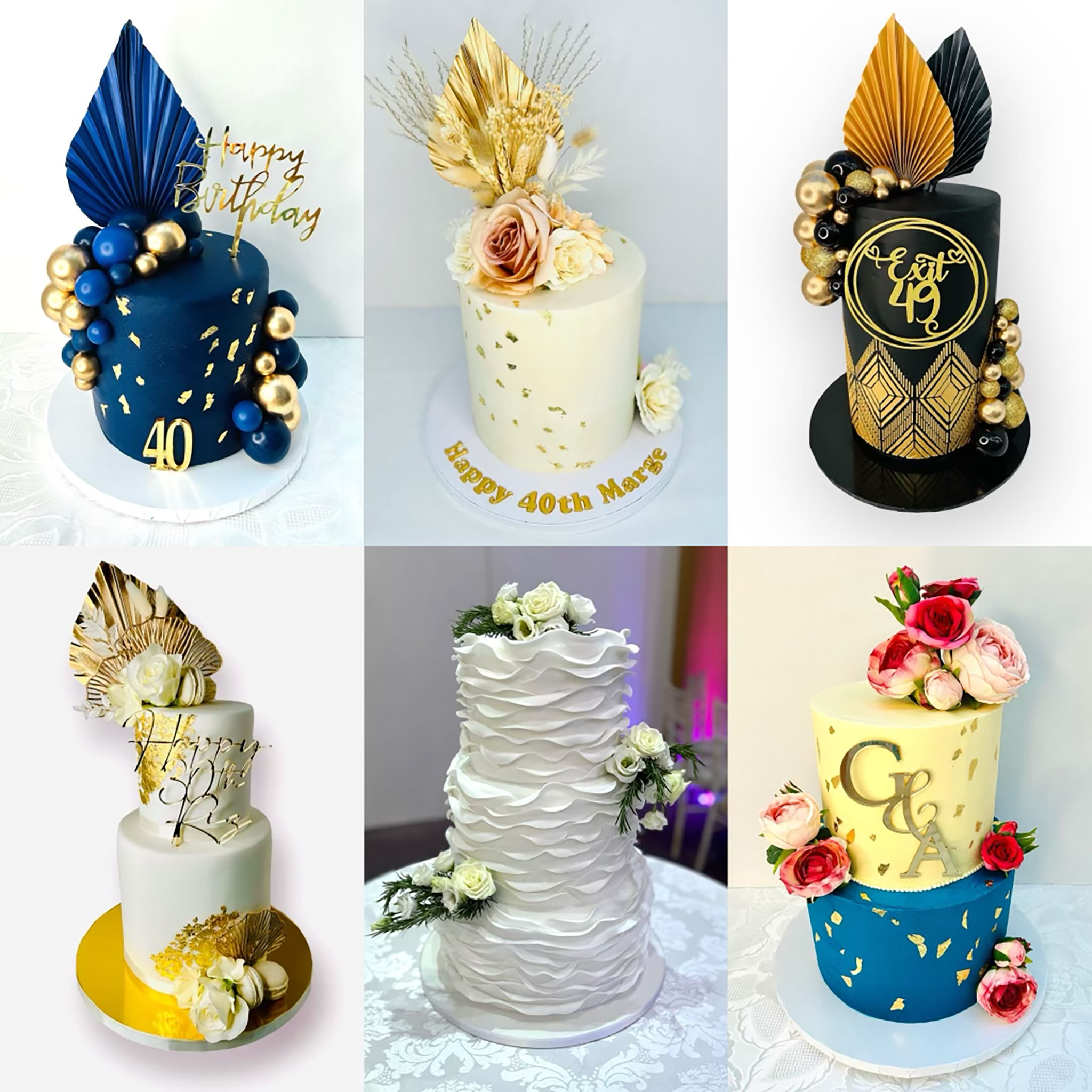 A range of celebration cakes